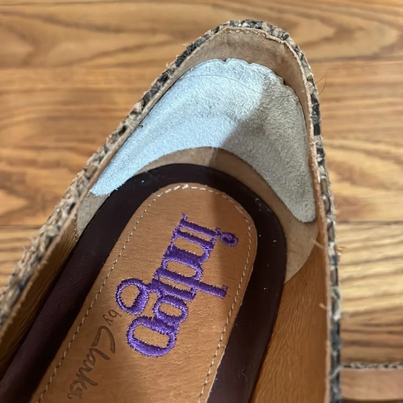 Indigo by Clarks Snakeskin Pattern Slip On Shoes heeled loafer size 7.5 - Picture 11 of 11